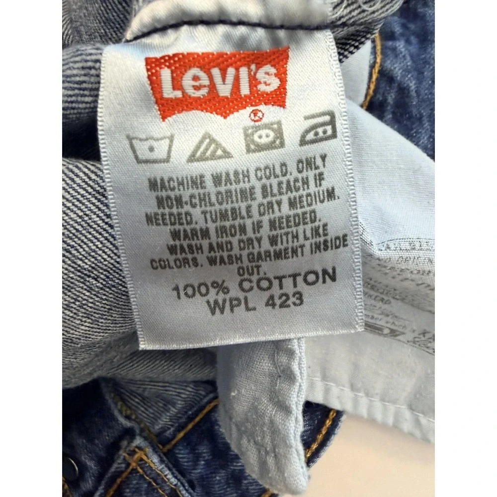 Levis 501 Jeans Mens 42x30 Blue Medium‎ Wash Straight Leg Button Fly Denim Pants